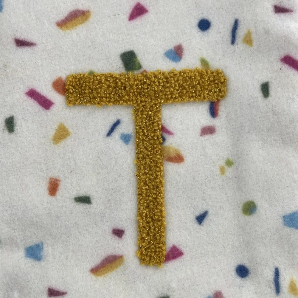Opalhouse Target Christmas‎ Stocking Monogram Initial Letter T Confetti Poms 20
